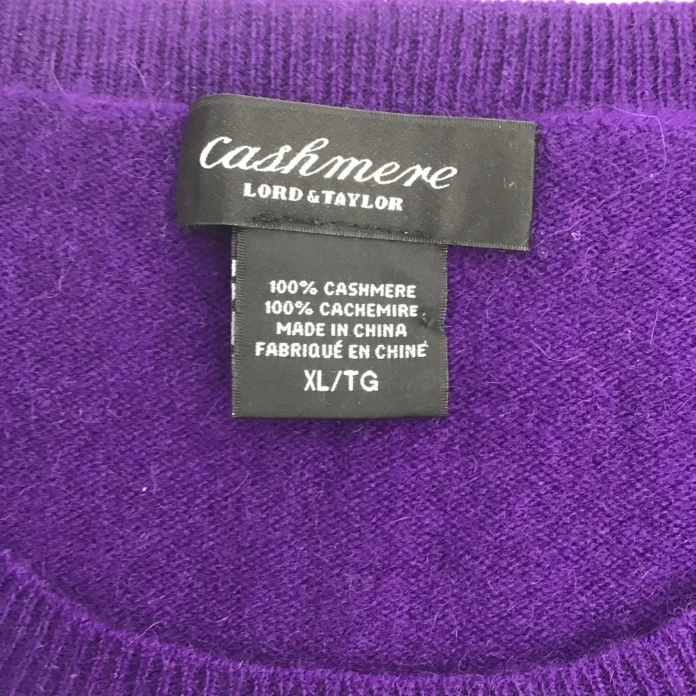 Lord and Taylor Purple Cashmere Sleeveless Sweater - Picture 7 of 7